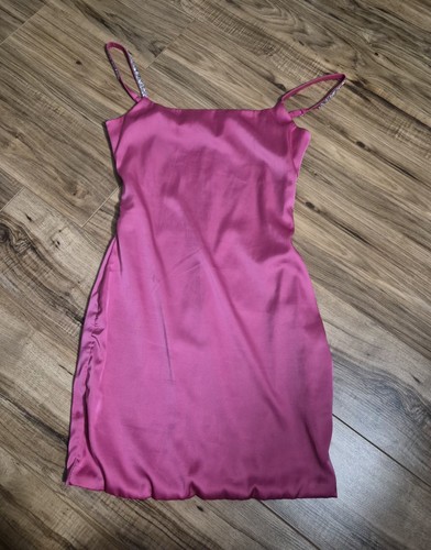 Hot pink satin - , with