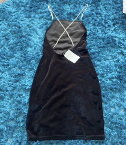 Black velvet strappy - strappy, mini