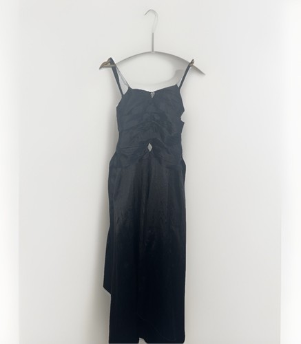 Women black satin diamante - satin,