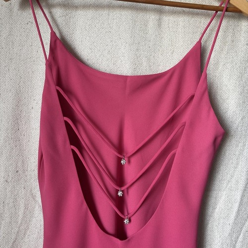 Pink maxi slip dress strappy - pink,