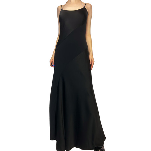 Black floor length ball gown - floor,