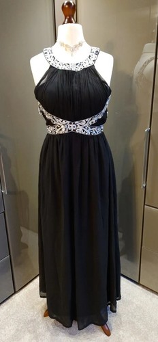 Quiz black silver long formal - quiz,