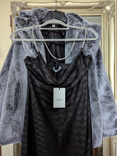 Party dress black jacquard - party,