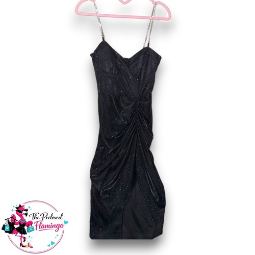 Quiz black glitter ruched - quiz,