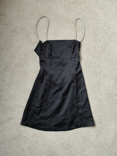 Black backless satin look - black,