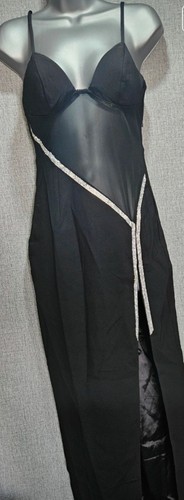 Misspap black mesh panel maxi - mesh,