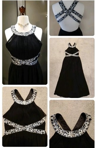 Quiz black silver long formal - silver,