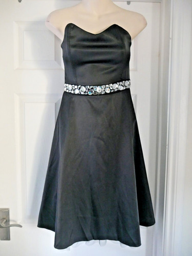 Black party dress diamante - party,